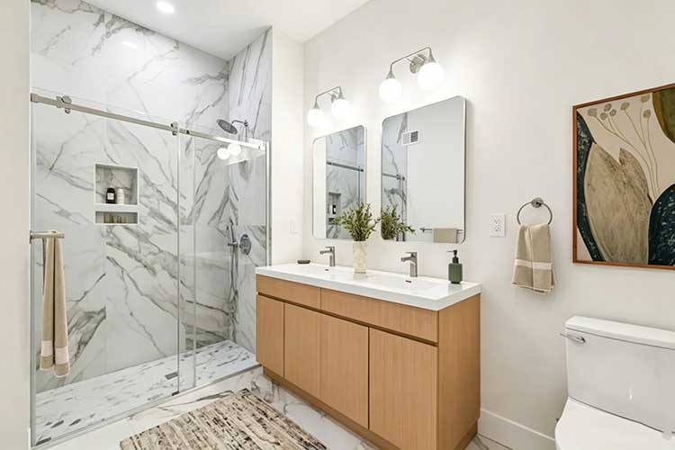 Light-wood-double-vanity-design-ideas-for-New-Jersey-apartment